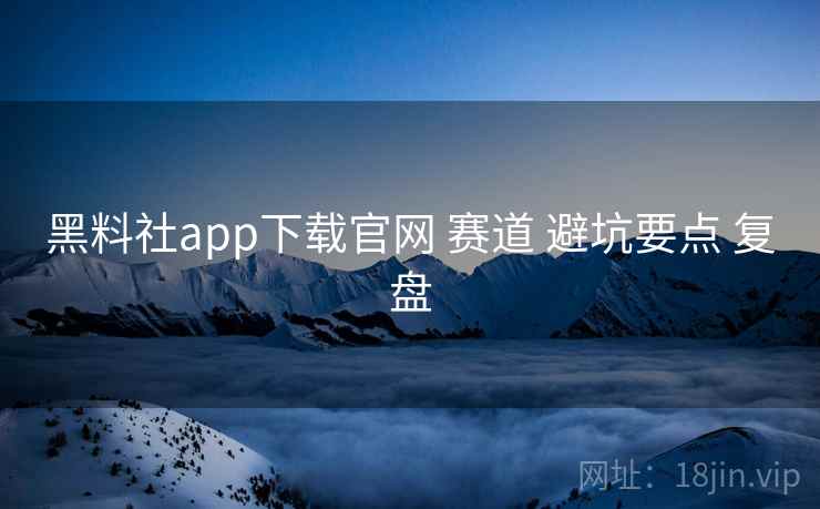 黑料社app下载官网 赛道 避坑要点 复盘 黑料社app下载官网 赛道 避坑要点 复盘